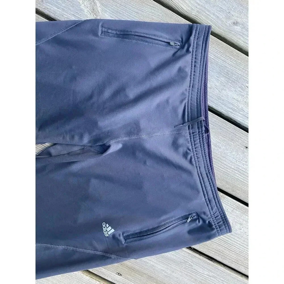 Adidas ClimaCool Clima365 Mens Medium Track Pants Zip Gray Purple NEW NWOT - Picture 2 of 7